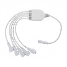 Разветвитель-Y (шнур) для уличных гирлянд, 1 вход, 5 выходов, белый ПВХ NEON-NIGHT