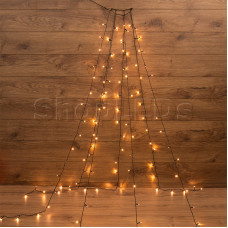 Елочная гирлянда с кольцом, 7 нитей по 1,8 метра, цвет диодов теплый белый, не соединяется
