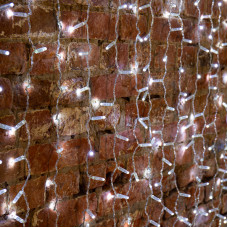 Гирлянда светодиодная Занавес 2х1,5м 192 LED БЕЛЫЙ прозрачный ПВХ IP65 эффект мерцания 230В нужен блок 303-500-1 NEON-NIGHT