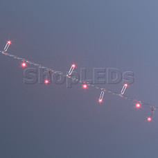 Светодиодная гирлянда VELA 10м, 24 В, красная, прозрачный провод