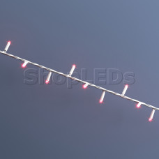 Светодиодная гирлянда VELA 10м, 24 В, красная, белый провод ПВХ