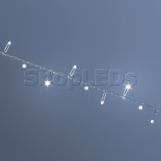 Светодиодная гирлянда VELA 10м, 24 В, белая, мерцающая, прозрачный провод