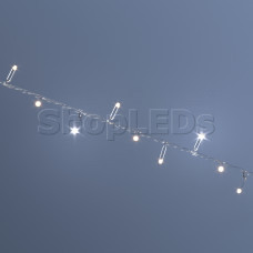 Светодиодная гирлянда VELA 10м, 24 В, теплая белая, мерцающая, прозрачный провод